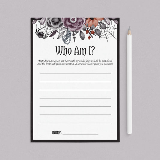 Halloween Bridal Shower Group Game Who Am I by LittleSizzle