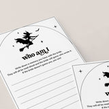 Witches Bridal Shower Who Am I Icebreaker Game Printable