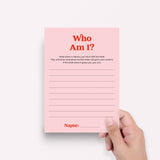 Who Am I Bridal Shower Game Pink and Red