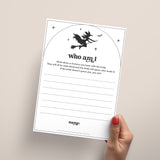 Witches Bridal Shower Who Am I Icebreaker Game Printable