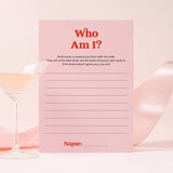 Who Am I Bridal Shower Game Pink and Red