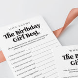 Who Knows The Birthday Girl Best Questions Printable