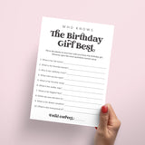 Who Knows The Birthday Girl Best Questions Printable