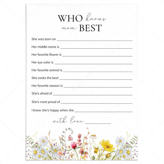 Mother's Day Who Knows Mom Best Printable by LittleSizzle