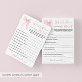 Coquette Baby Shower Games Bundle for Girl Printable