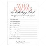Who Knows The Birthday Girl Best Game Printable by LittleSizzle