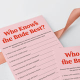 Pink Red Bridal Shower Game Who Knows The Bride Best