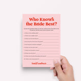 Pink Red Bridal Shower Game Who Knows The Bride Best