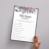 Gothic Bridal Shower Game Who Knows The Bride Best Printable