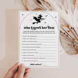 Printable Who Knows The Bride Best Game for Witchy Bridal Shower