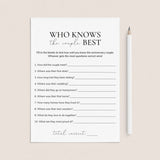 Who Knows The Couple Best Wedding Anniversary Game Printable by LittleSizzle