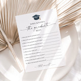 Who Knows The Grad Best Quiz Printable