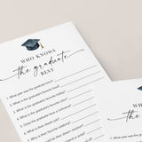 Who Knows The Grad Best Quiz Printable
