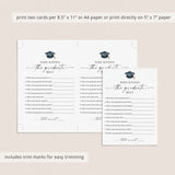 Who Knows The Grad Best Quiz Printable