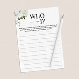 Floral Engagement Party Games Printable