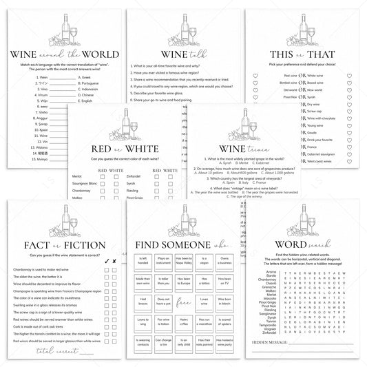 Wine Games Bundle Printable by LittleSizzle