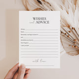 Printable Wedding Wishes and Advice Cards