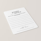 Wedding Anniversary Wishes & Advice Cards Printable