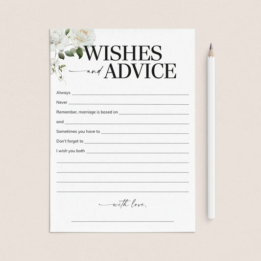 Wishes And Advice For Newlyweds Printable by LittleSizzle