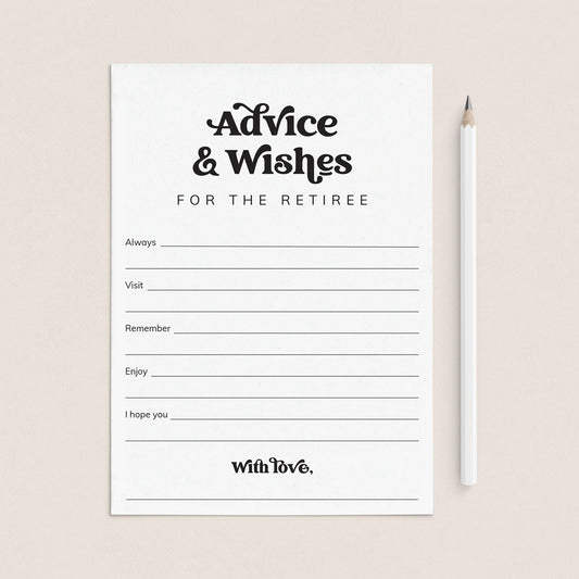 Retirement Advice & Wishes Card Printable by LittleSizzle