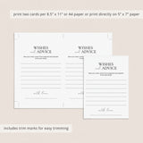 Wedding Anniversary Wishes & Advice Cards Printable