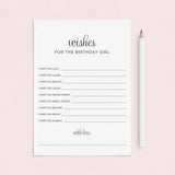 Elegant Women's Birthday Party Wishes Cards Printable by LittleSizzle