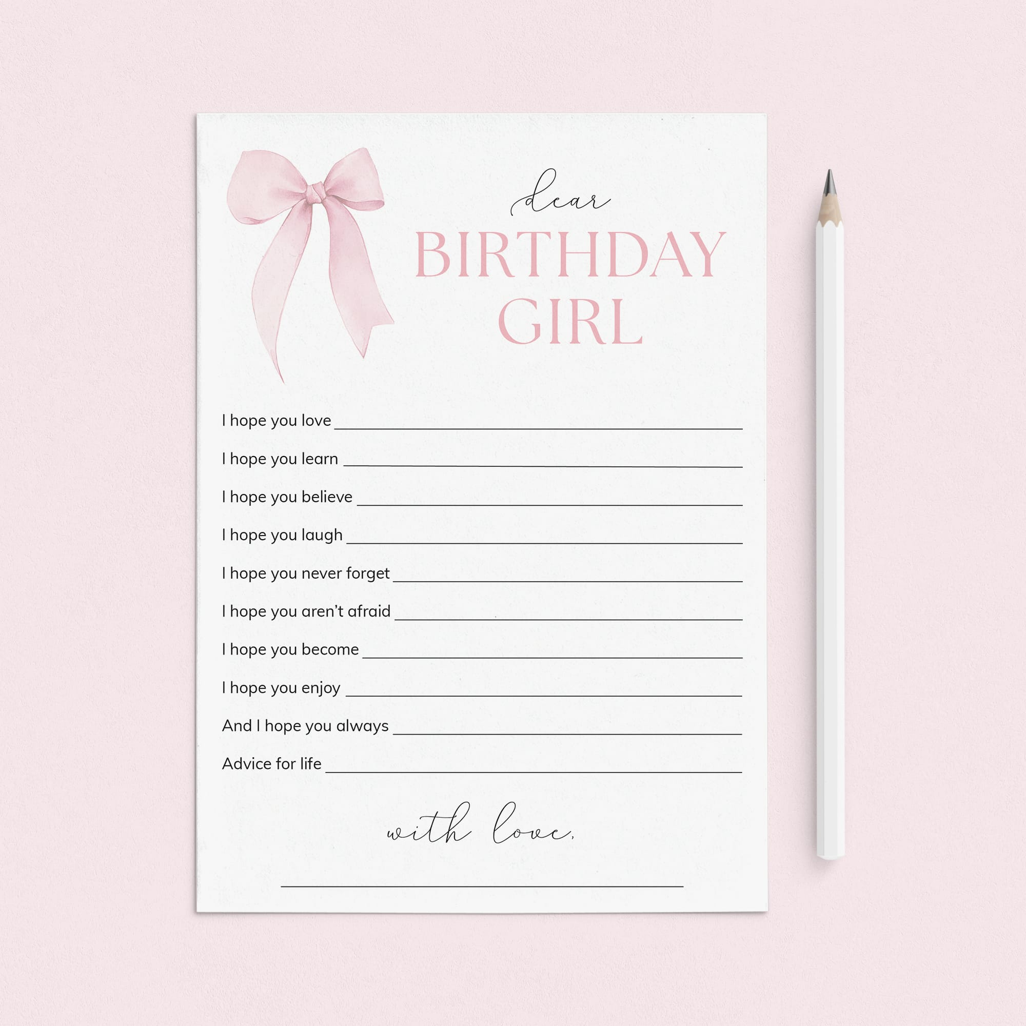 Wishes For The Birthday Girl Bow Birthday | Dear Birthday Girl by LittleSizzle