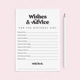 Wishes and Advice for the Birthday Girl Printable by LittleSizzle