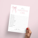 Bow Birthday Party Games Printable