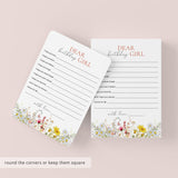 Wildflower Birthday Wishes for The Birthday Girl Cards Printable