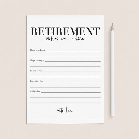 Modern Retirement Wishes Cards Printable