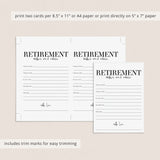 Modern Retirement Wishes Cards Printable