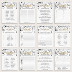 Witchcraft Halloween Party Games Bundle Printable by LittleSizzle