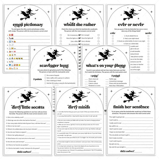 Witch Bachelorette Party Games Bundle Instant Download by LittleSizzle