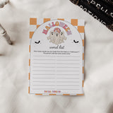 Family Halloween Game Night Word List Printable