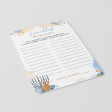 Hanukkah Work Sheet for Kids and Adults Printable