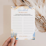 Hanukkah Work Sheet for Kids and Adults Printable