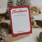 Christmas Word List Holiday Game for Families Printable
