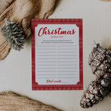 Christmas Word List Holiday Game for Families Printable