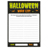Halloween Words List Game Printable Monster Theme by LittleSizzle