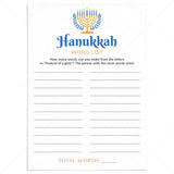 Printable Hanukkah Word Game for All Ages by LittleSizzle