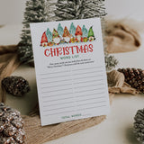 Printable Christmas Word Game with Christmas Gnomes