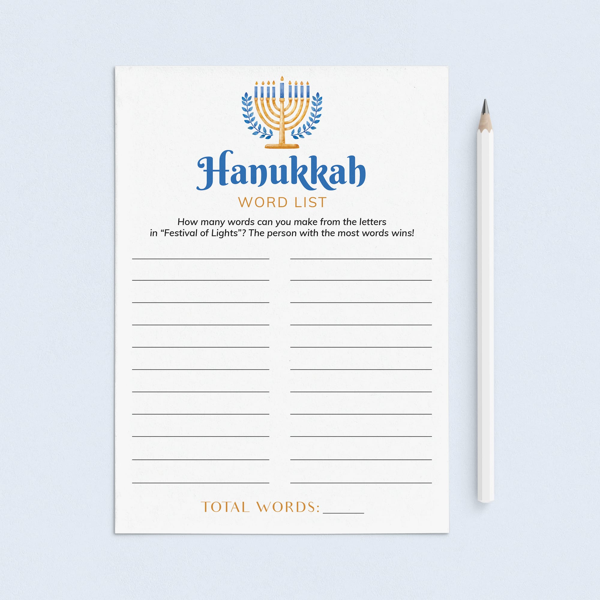 Printable Hanukkah Word Game for All Ages by LittleSizzle