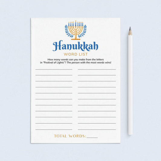 Printable Hanukkah Word Game for All Ages by LittleSizzle