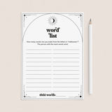 Educational Halloween Game Word List Printable by LittleSizzle