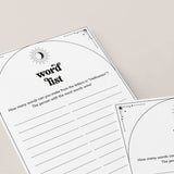 Educational Halloween Game Word List Printable