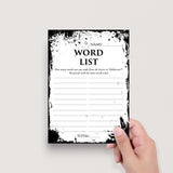 Halloween Word List Game Printable | Eerie Grunge