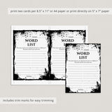 Halloween Word List Game Printable | Eerie Grunge