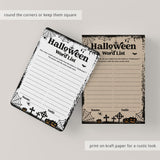 Printable Halloween Words Game Digital Download