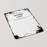 Halloween Word List Game Printable | Eerie Grunge
